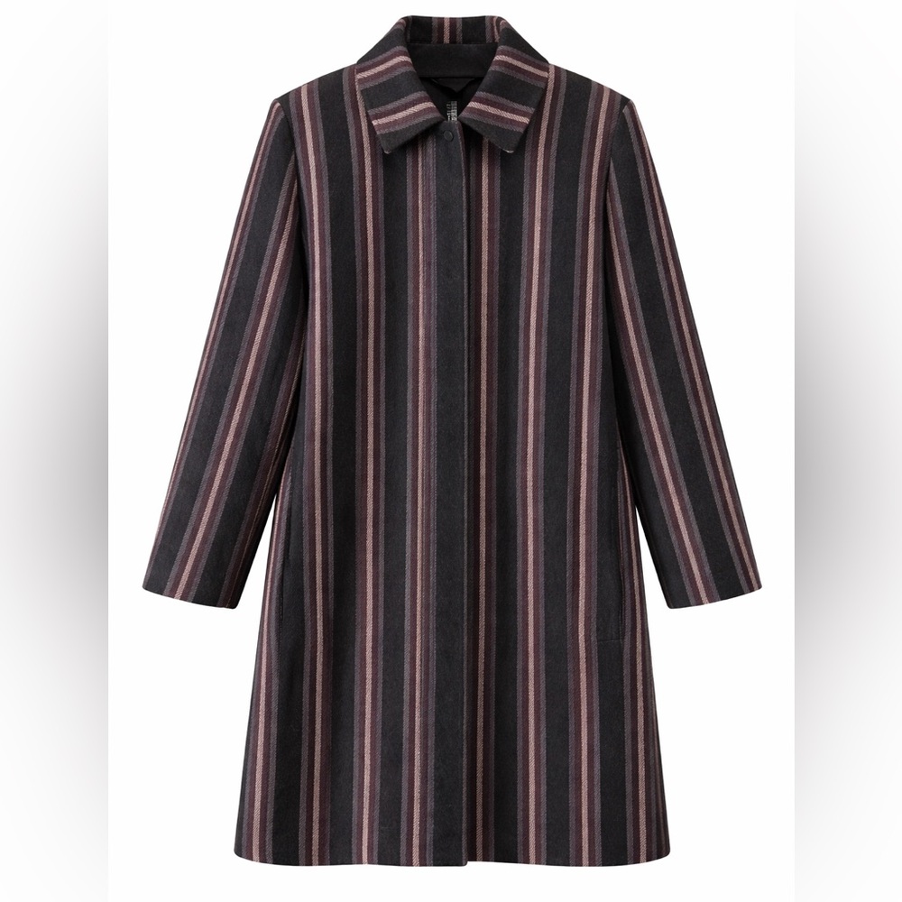 & Other Stories Navy Striped Coat size 2
